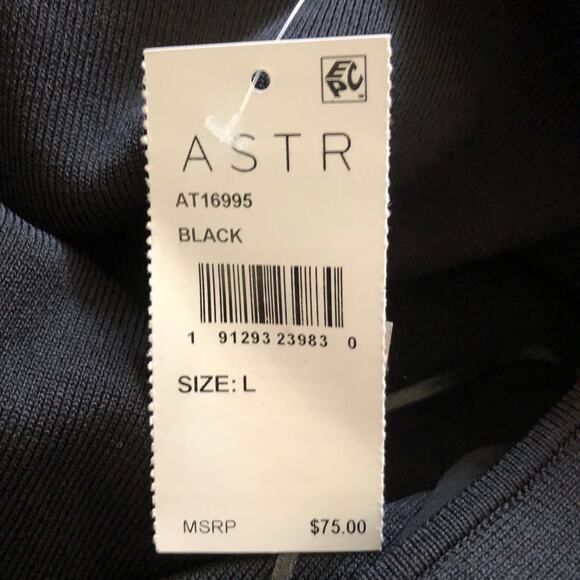 Astr The Label NWT SemiSheer Organza Sleeve Black Chic Bodysuit Large - Picture 6 of 10